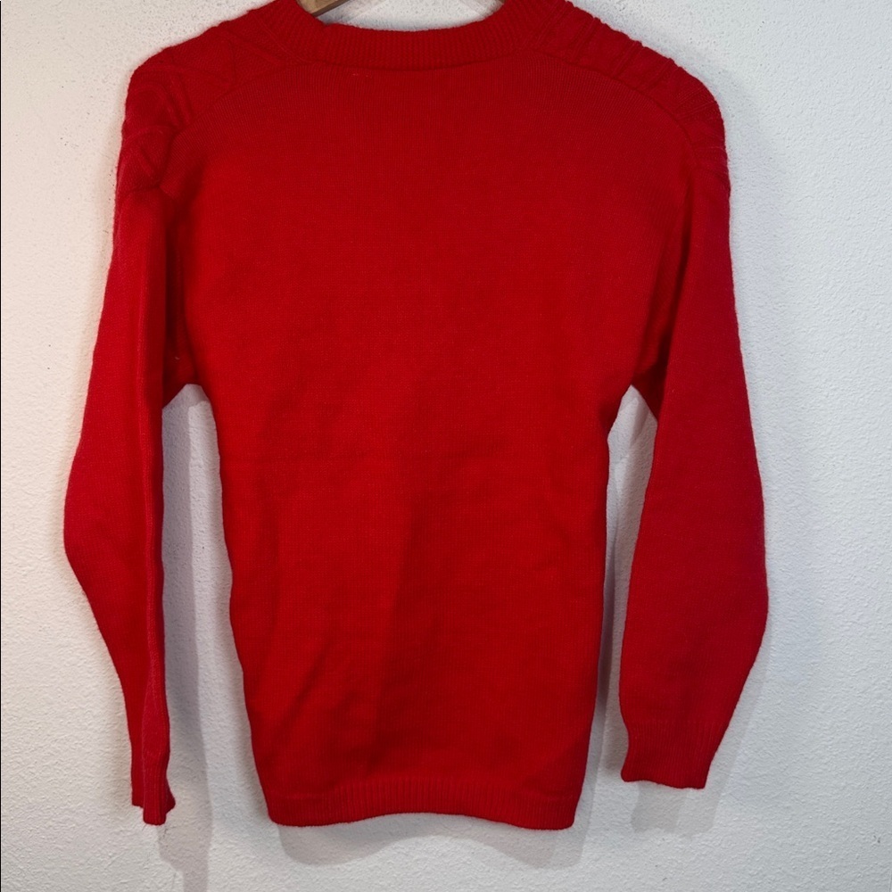 Patrizia Luca Bold Crossover Cable knit red sweater size Small - Picture 4 of 8